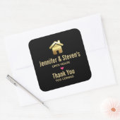 Elegant Gold House Symbol Real Estate Open House Vierkante Sticker (Envelop)