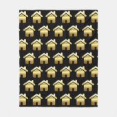 Elegant Gold House Symbol Real Estate Patroon Fleece Deken (Voorkant)