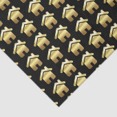Elegant Gold House Symbol Real Estate Patroon Tissuepapier (Detail)