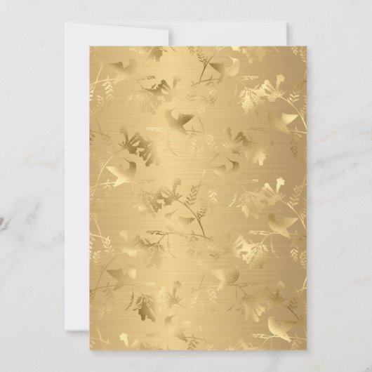 Elegant Gold Hummingbird Glam Birthday Party Kaart (Achterkant)