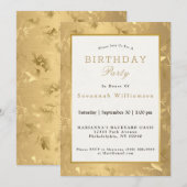 Elegant Gold Hummingbird Glam Birthday Party Kaart (Voorkant / Achterkant)