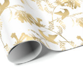 Elegant Gold Hummingbird Glam Cadeaupapier (Rol Hoek)