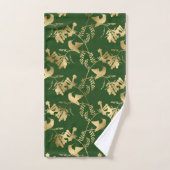 Elegant Gold Hummingbird Glam Green Bad Handdoek (Handdoek)