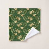 Elegant Gold Hummingbird Glam Green Bad Handdoek (Wasdoekje)