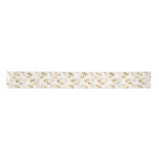 Elegant Gold Hummingbird Glam Satijnen Lint (Voorkant)