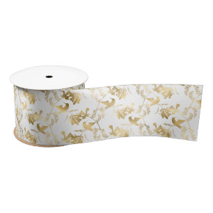 Elegant Gold Hummingbird Glam Satijnen Lint