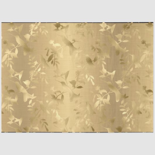 Elegant Gold Hummingbird Tissue Paper Tissuepapier (Voorkant)