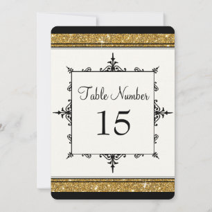 Elegant Gold in Black  Script Typografie Kaart