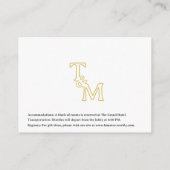 Elegant Gold Initial Monogram Enclosure Card Informatiekaartje (Achterkant)