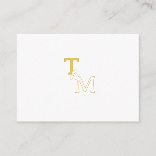 Elegant Gold Initial Monogram Enclosure Card Informatiekaartje (Voorkant)