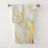 Elegant Gold Ink Abstract Patroon Bad Handdoek (Insitu)