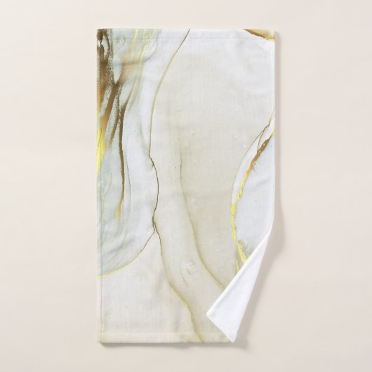 Elegant Gold Ink Abstract Patroon Bad Handdoek (Handdoek)