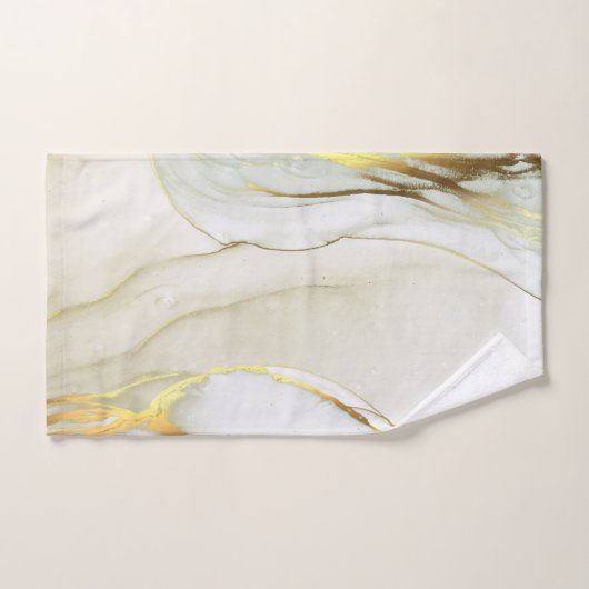 Elegant Gold Ink Abstract Patroon Bad Handdoek (Handdoek)