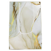Elegant Gold Ink Abstract Patroon Medium Cadeauzakje (Achterkant)