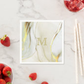 Elegant Gold Ink Abstract Patroonmonogram Servet (Insitu)