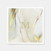 Elegant Gold Ink Abstract Patroonmonogram Servet (Voorkant)