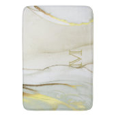 Elegant Gold Ink Abstract Pattern Monogram Bath Badmat (Voorkant Verticaal)