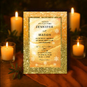 Elegant Gold invitation | Glitter and Pearl Kaart