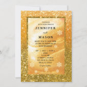 Elegant Gold invitation | Glitter and Pearl Kaart (Voorkant)