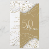Elegant Gold Invitation Kaart (Voorkant / Achterkant)