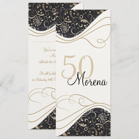 Elegant Gold Invitation Kaart (Voorkant / Achterkant)