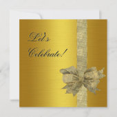 Elegant Gold Invitation met Bow Kaart (Voorkant)