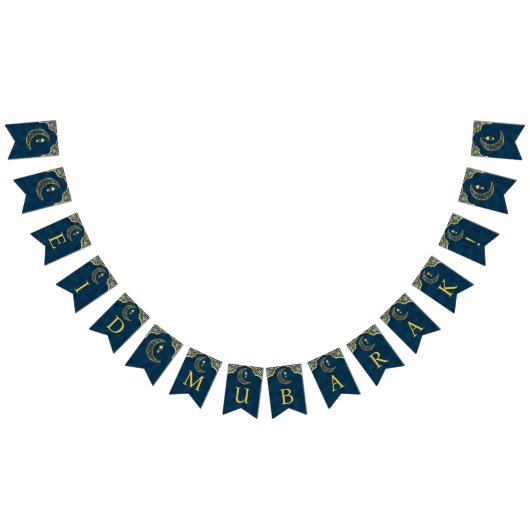 Elegant Gold Islamic Art Eid Mubarak Eid Vlaggetjes (Alle)