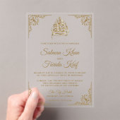 Elegant Gold Islamic Muslim Wedding Acryl Uitnodigingen (Insitu (Draagbaar))