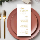 Elegant Gold Islamic Wedding Menu Card Flat Menu