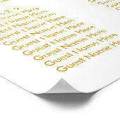 Elegant Gold Islamic Wedding Seating Chart Poster (Hoek)