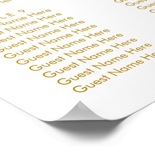 Elegant Gold Islamic Wedding Seating Chart Poster (Hoek)