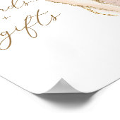 Elegant Gold Ivory Agate Wedding Cards en Gifts Poster (Hoek)