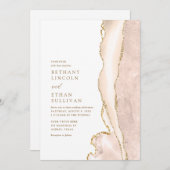 Elegant Gold Ivory Agate Wedding Kaart (Voorkant / Achterkant)