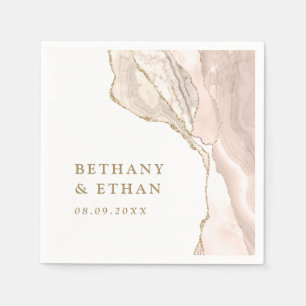 Elegant Gold Ivory Agate Wedding Servet