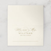 Elegant Gold Ivory Calligraphy Wedding Monogram Plaatskaartje (Buitenkant ongevouwen)