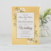 Elegant Gold Ivory  Floral Luxury Wedding Kaart (Staand voorkant)