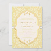 Elegant Gold & Ivory Lace Wedding Invitations Kaart (Voorkant)
