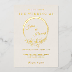 Elegant Gold Ivory Wedding Folie Folie Uitnodiging