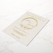 Elegant Gold Ivory Wedding Folie Uitnodiging (Gedraaid)