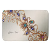 Elegant Gold Jewel Flowers Bath Mat (Voorkant)