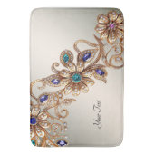 Elegant Gold Jewel Flowers Bath Mat (Voorkant Verticaal)