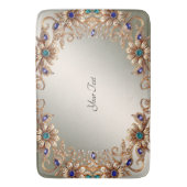 Elegant Gold Jewel Flowers Bath Mat (Voorkant Verticaal)