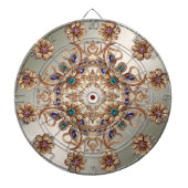 Elegant Gold Jewel Flowers Dartboard Dartbord (Voorkant)