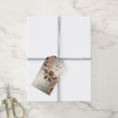 Elegant Gold Jewel Flowers Gift Tag Cadeaulabel (Met Touw)