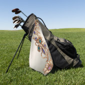 Elegant Gold Jewel Flowers Golf Towel Golfhanddoek (Groen)