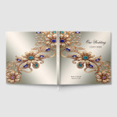 Elegant Gold Jewel Flowers Guest Book Gastenboek (Volledig)