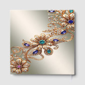 Elegant Gold Jewel Flowers Guest Book Gastenboek (Achterkant)