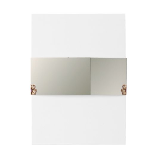 Elegant Gold Jewel Flowers Invitation Belly Band Uitnodigingen Wikkel (Achterkant Voorbeeld)