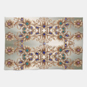 Elegant Gold Jewel Flowers Kitchen Towels Theedoek (Horizontaal)