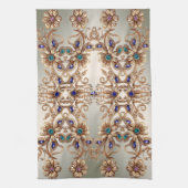 Elegant Gold Jewel Flowers Kitchen Towels Theedoek (Verticaal)